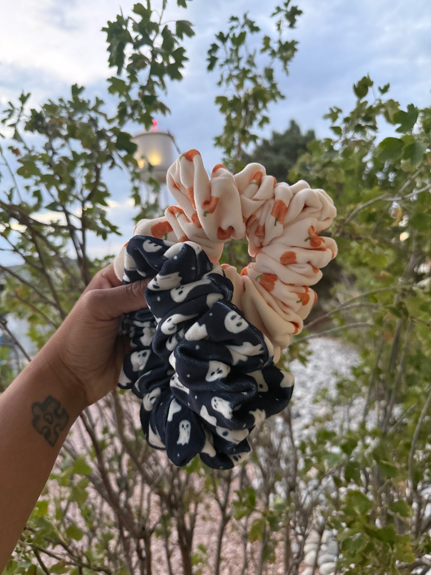 Ghost & Pumpkin Scrunchies