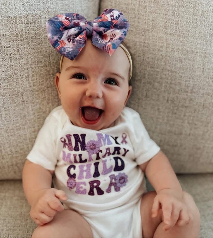 Purple Up Nylon Baby Bow