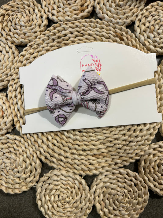 Purple up Ribbon Nylon Baby Bow