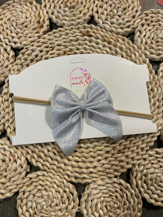 Silver Halo Sailor Nylon Baby Bow