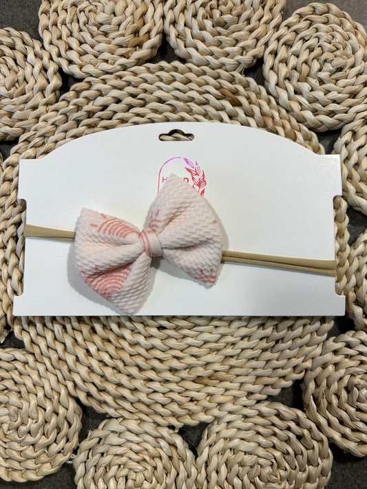 Pink Rainbow Nylon Baby Bow