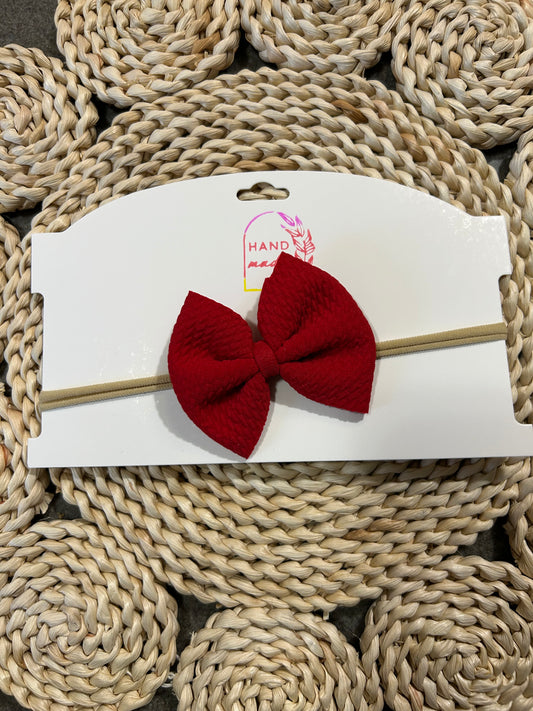 Red Nylon Baby Bow