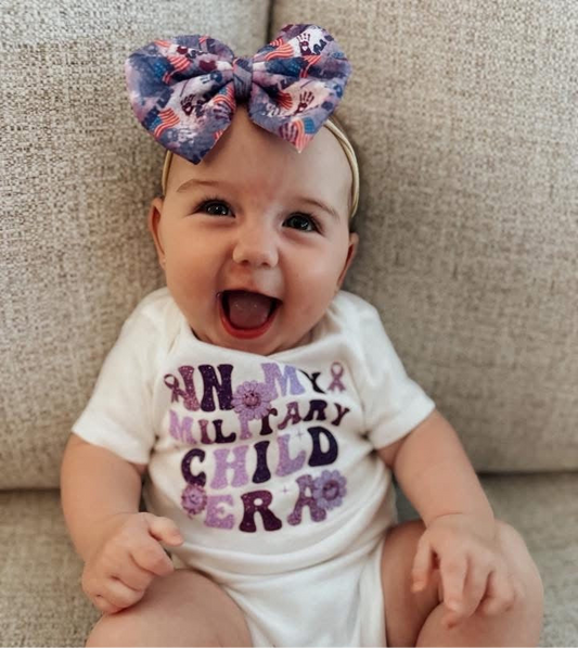 Purple Up Nylon Baby Bow