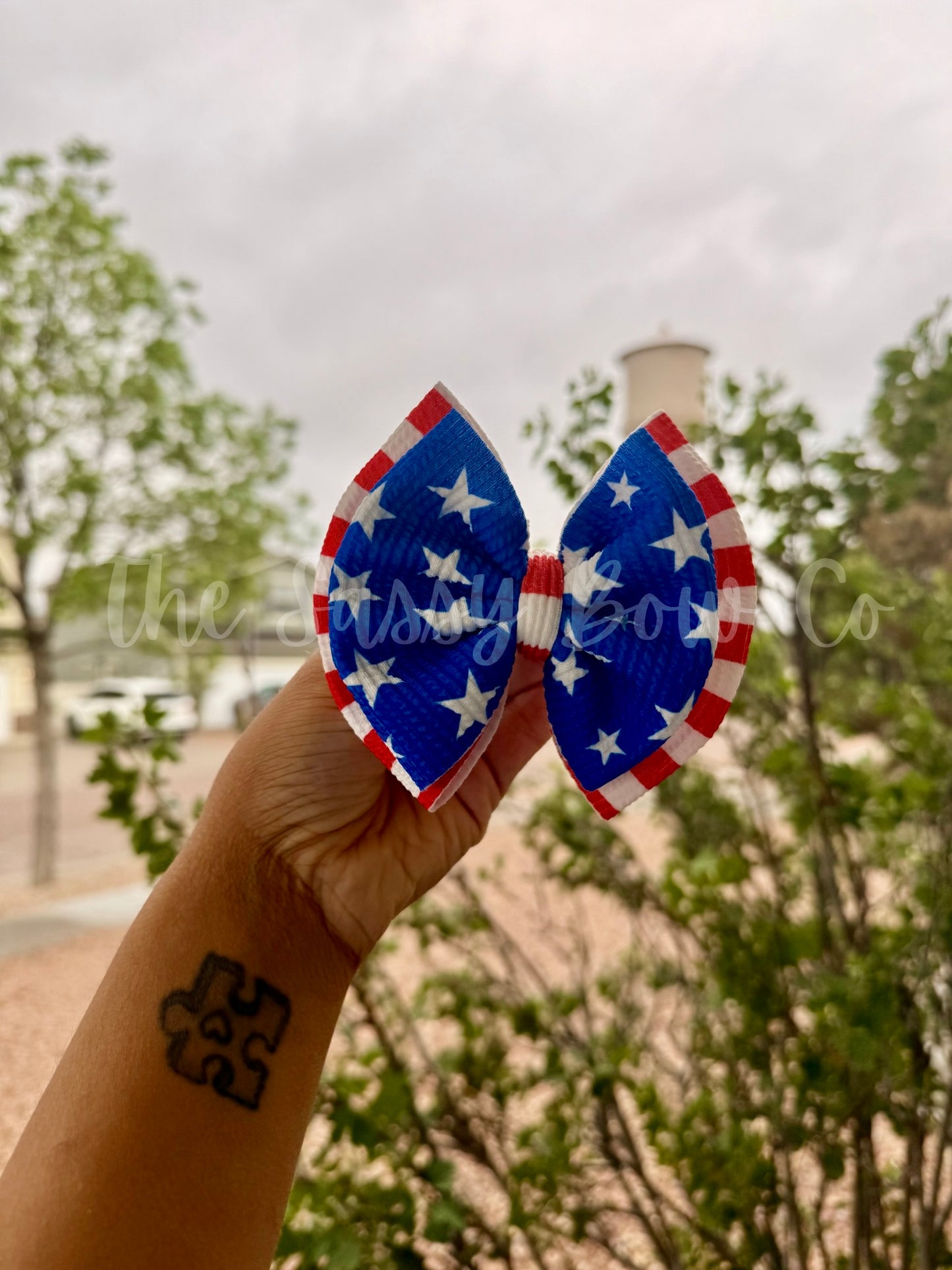 4th of July Double Layered Standard Bow
