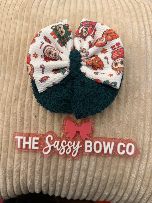 Labubu Christmas messy Bow