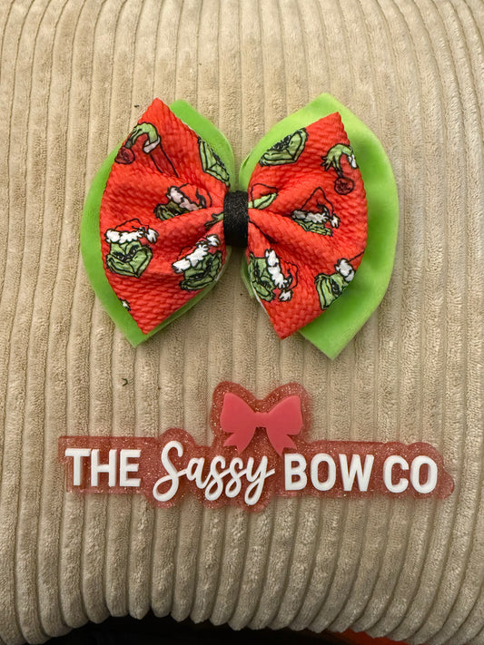 Double Layered Grinch Bow