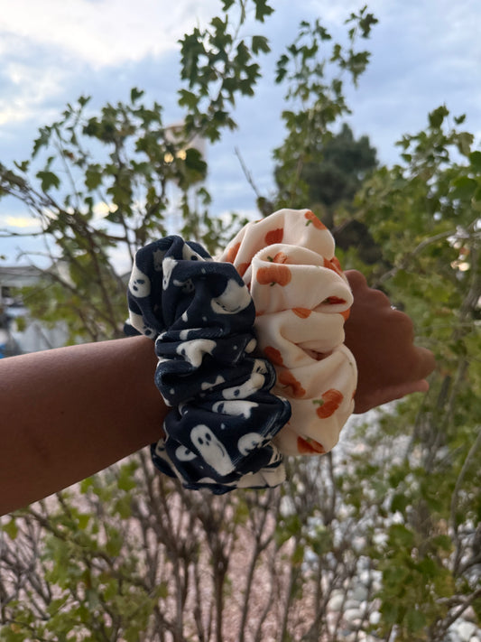 Ghost & Pumpkin Scrunchies